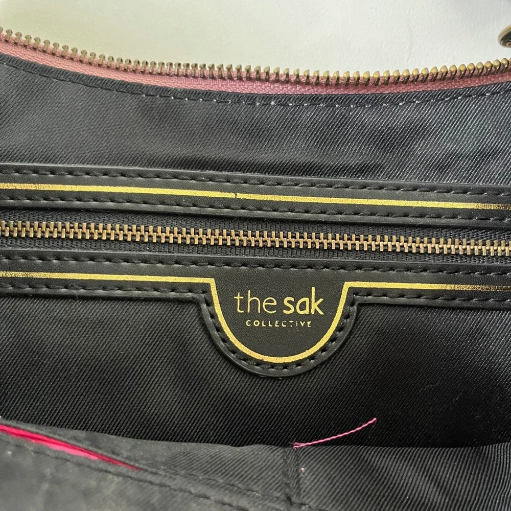 The Sak Collective Shoulder Bag Hobo Medium Purple Leather Tassel Boho Chic
